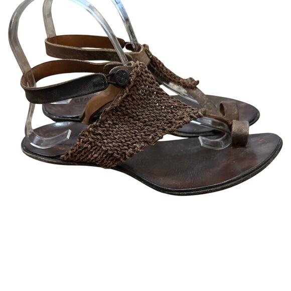 Cydwoq 'DIVE' Vintage Knit Sandals Leather Hand Crafted USA Size 37 US 7 - Picture 2 of 7